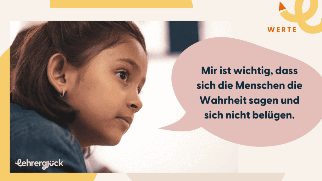 Das Bild zeigt eine Auszug aus der Präsentation des Demokratie-Projektes für die Grundschule zum Thema "Was sind (demokratische) Werte?".