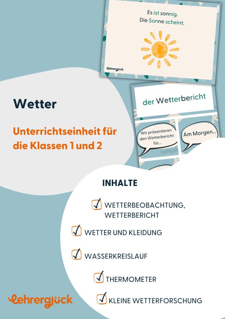 Unterrichtseinheit Wetter für die Klassen 1 und 2 in der Grundschule