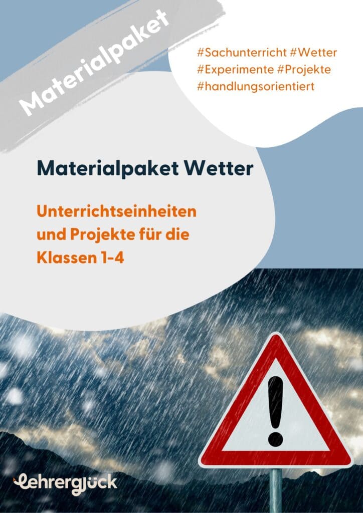 Materialpaket Wetter Grundschule für die Klassen 1 - 4. Inhalte: Unterrichtseinheit Klassen 1 & 2 Unterrichtseinheit Klassen 3 & 4 Diktat Wetter Klassen 1 & 2 Wetter-Experimente Klassen 3 & 4