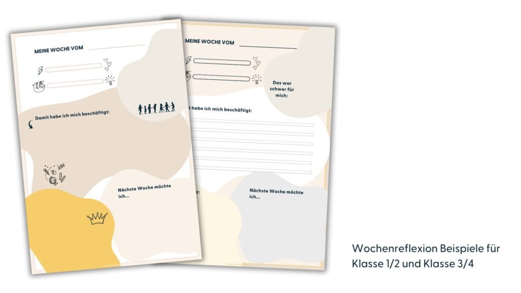 Lehrerglück im Frühling: Kreative Ausflüge und Alternativen zum Zeugnis (Newsletter 4/2025) 4 Beispiele für eine Wochenreflexion für die Klassen 1/2 und 3/4
