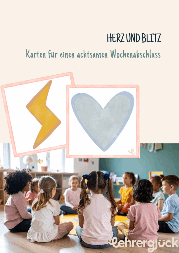 12 bewährte Rituale in der Grundschule: So schaffst du eine strukturierte und entspannte Lernumgebung 8 Deckblatt Ritual Herz und Blitz Karten