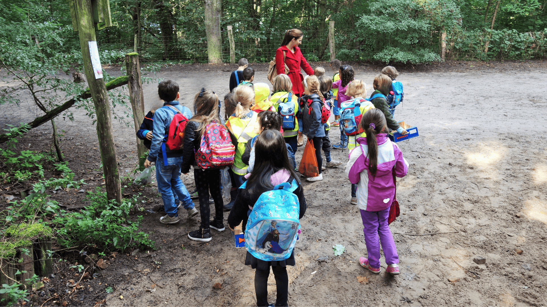 Waldausflug mit Kindern in der Grundschule